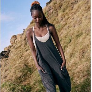 Free People Movement Hot Shot Jumpsuit - washed black, size S